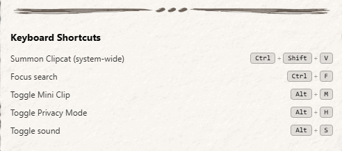 Keyboard shortcuts overview